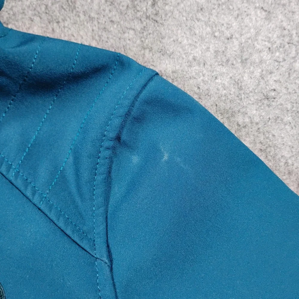 The North Face Wind Wall Softshell Jacket Women's S Teal Hooded High Pile Fleece